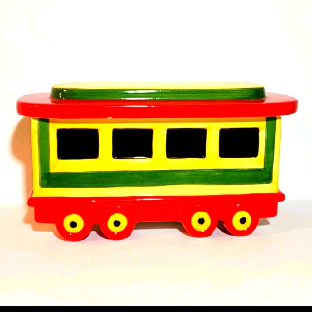 Pfaltzgraff Ceramic SF Cable Tram Cookie Jar